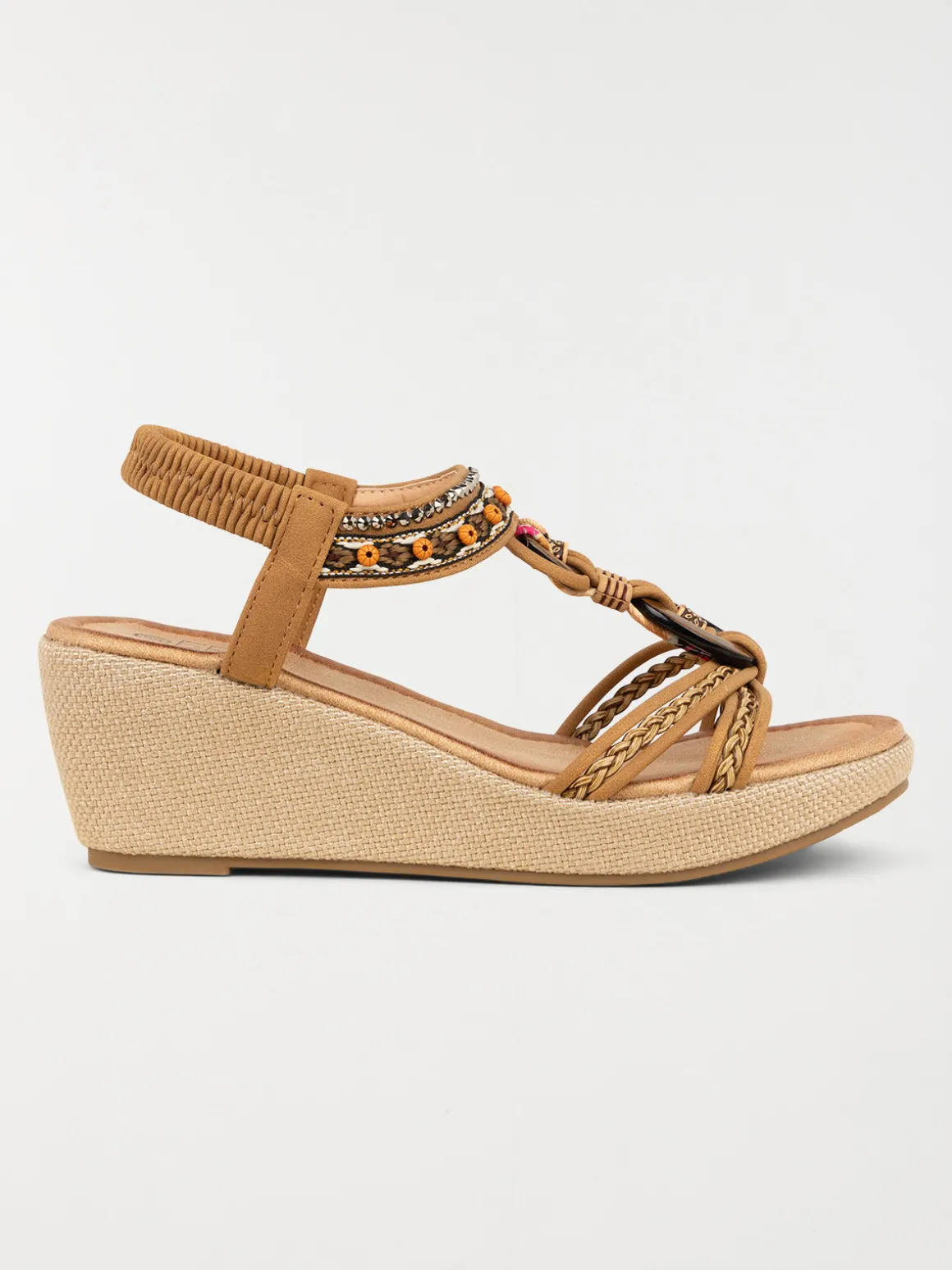 Sandales compensées perles femme (36-41)