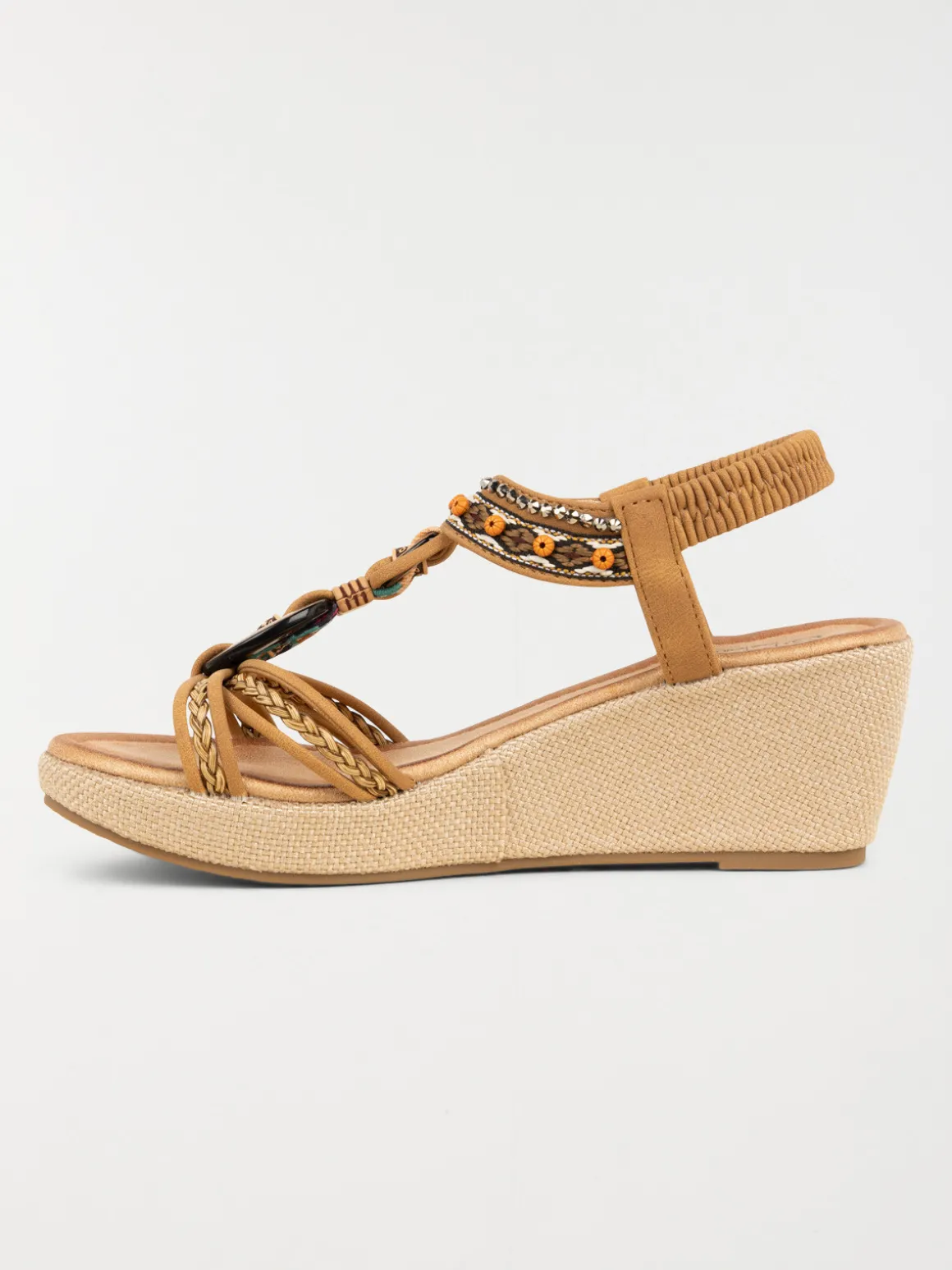 Sandales compensées perles femme (36-41)
