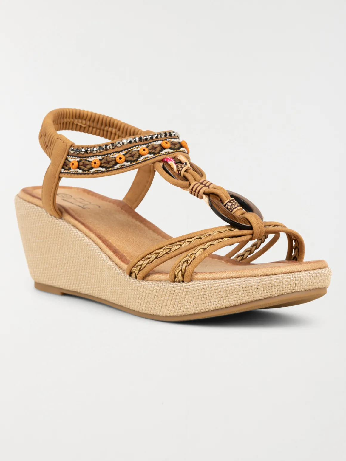 Sandales compensées perles femme (36-41)