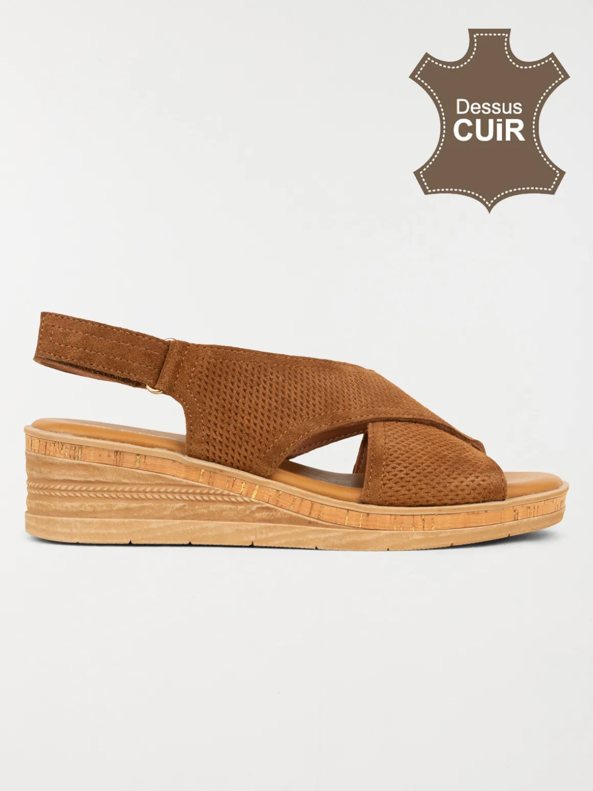 Sandales compensées tan femme (36-41)
