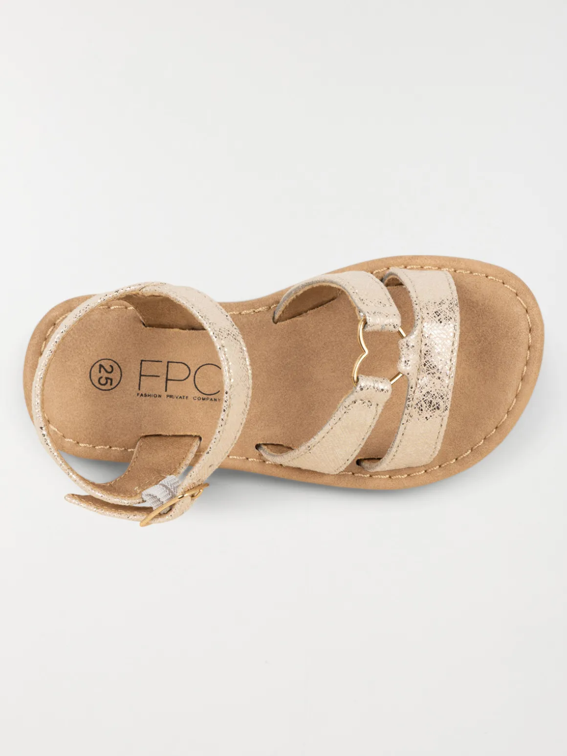 Sandales dorées coeur fille (24-30)