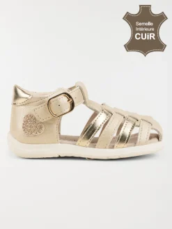 Sandales dorées coeur fille (18-23)