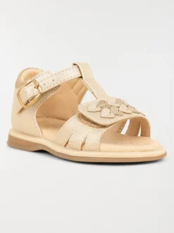 Sandales dorées coeurs fille (19-23)