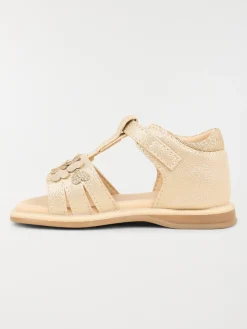 Sandales dorées coeurs fille (19-23)