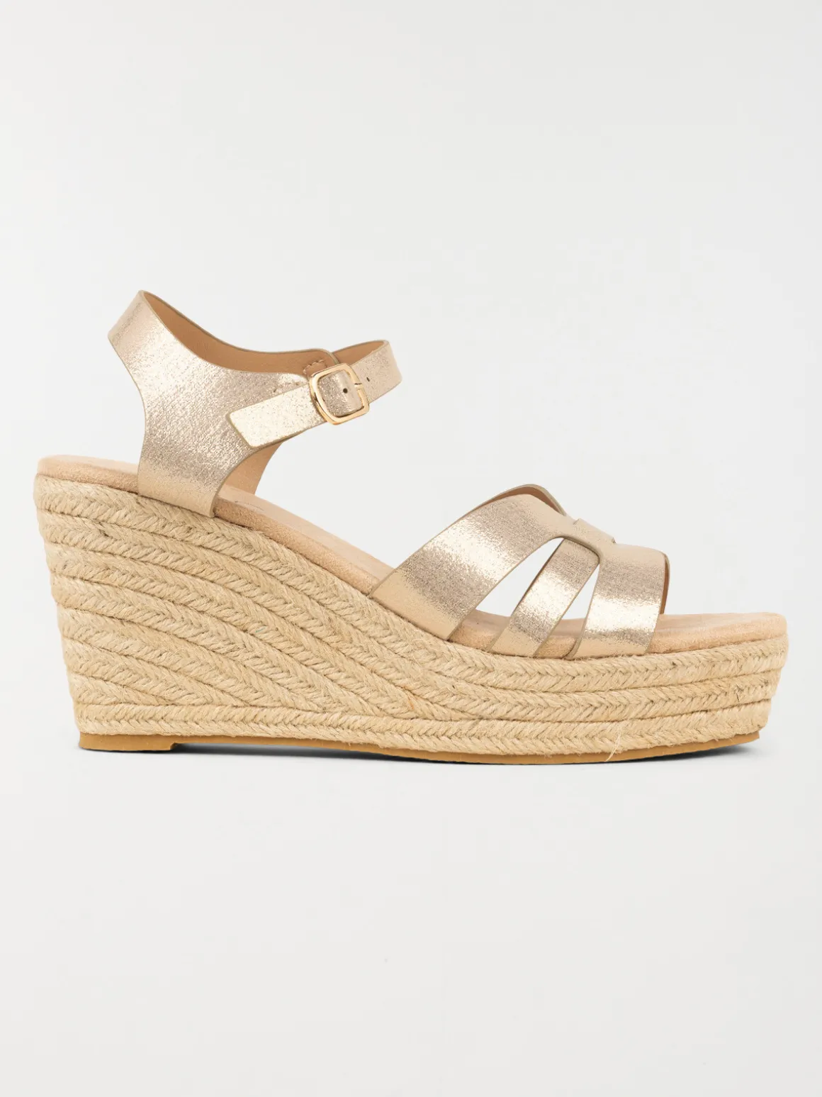Sandales dorées compensées femme (36-41)