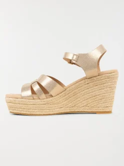 Sandales dorées compensées femme (36-41)