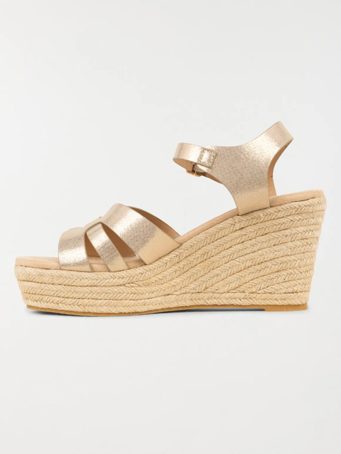 Sandales dorées compensées femme (36-41)