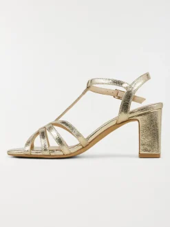 Sandales dorées femme à talons (36-41)