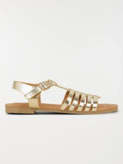 Sandales dorées plates femme (36-41)