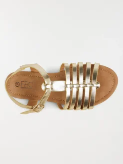 Sandales dorées plates femme (36-41)