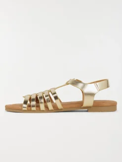 Sandales dorées plates femme (36-41)
