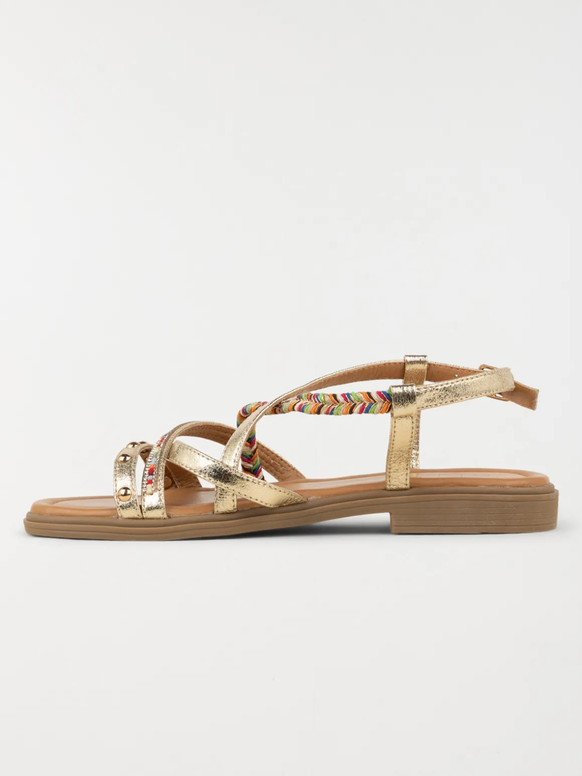 Sandales dorées plates femme (36-41)