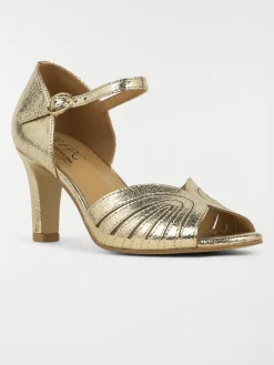 Sandales dorées talon haut femme (36-41)