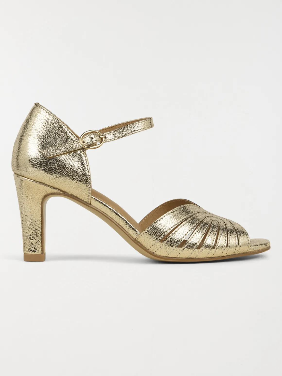 Sandales dorées talon haut femme (36-41)