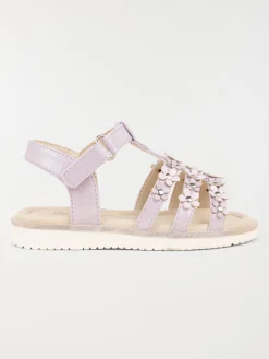 Sandales fleurs 3D lilas fille (24-30)