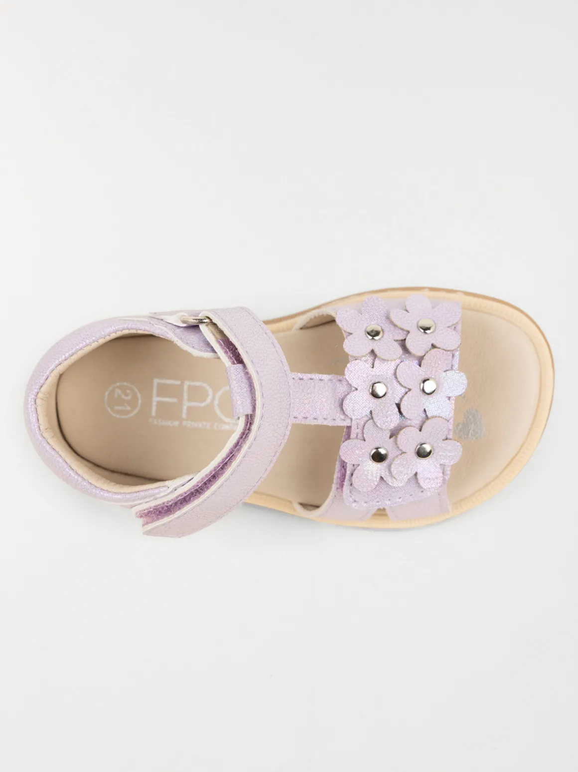 Sandales fleurs lilas fille (19-23)