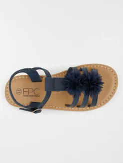 Sandales fleurs tissus fille (31-36)