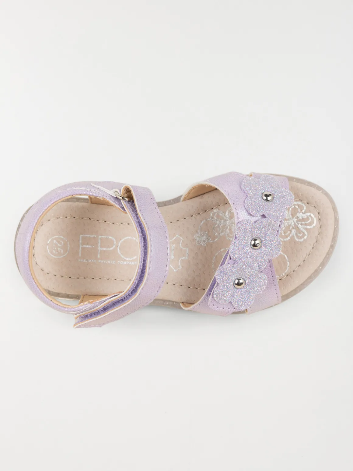 Sandales lilas fleurs fille (24-30)
