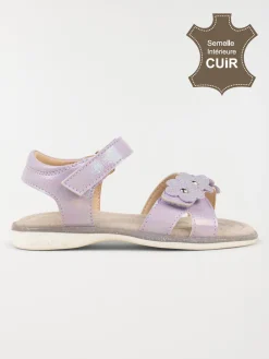 Sandales lilas fleurs fille (24-30)