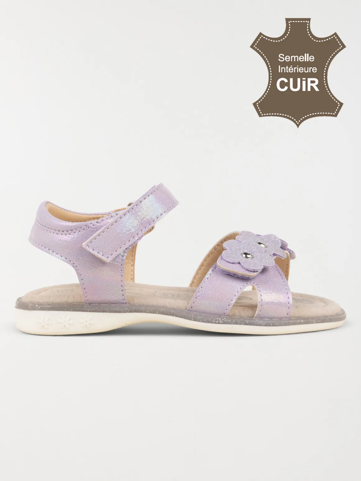 Sandales lilas fleurs fille (24-30)