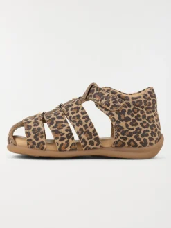 Sandales léopard et coeurs fille (19-23)