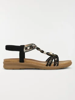 Sandales léopard et perles femme (36-41)