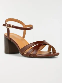 Sandales marrons à talon femme (36-41)