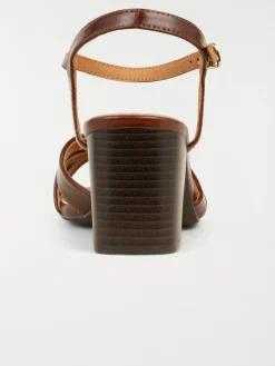 Sandales marrons à talon femme (36-41)