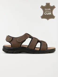 Sandales marrons scratchs homme (40-45)