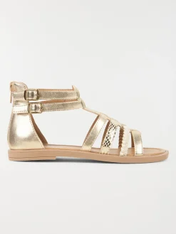 Sandales montantes dorées fille (24-30)