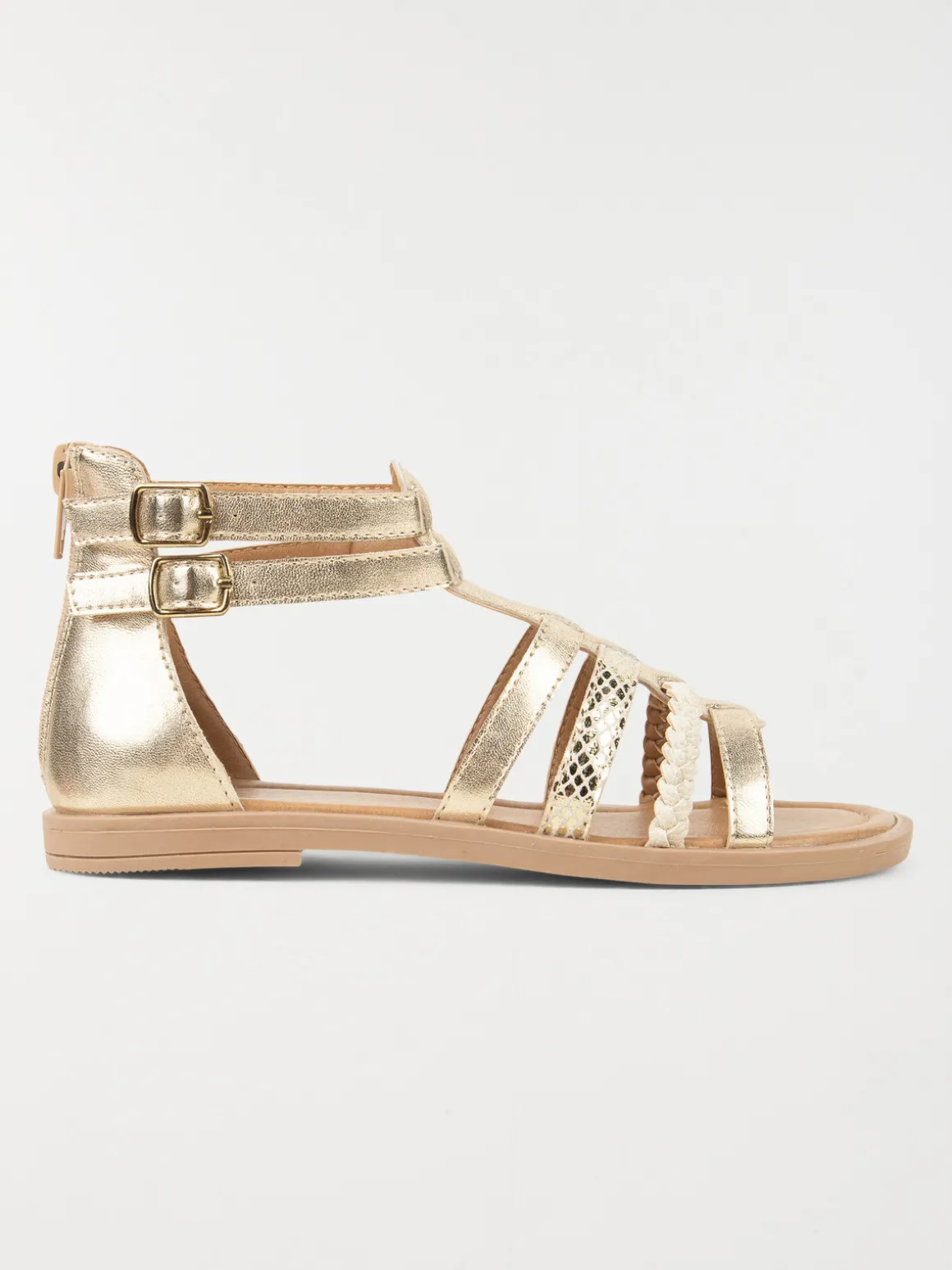 Sandales montantes dorées fille (24-30)