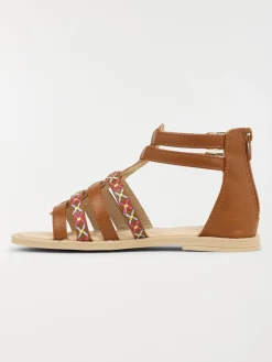 Sandales montantes fille marron (24-30)