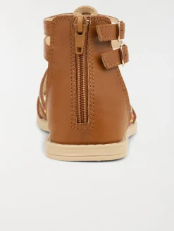 Sandales montantes fille marron (24-30)