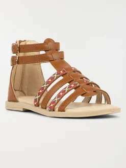 Sandales montantes fille marron (24-30)