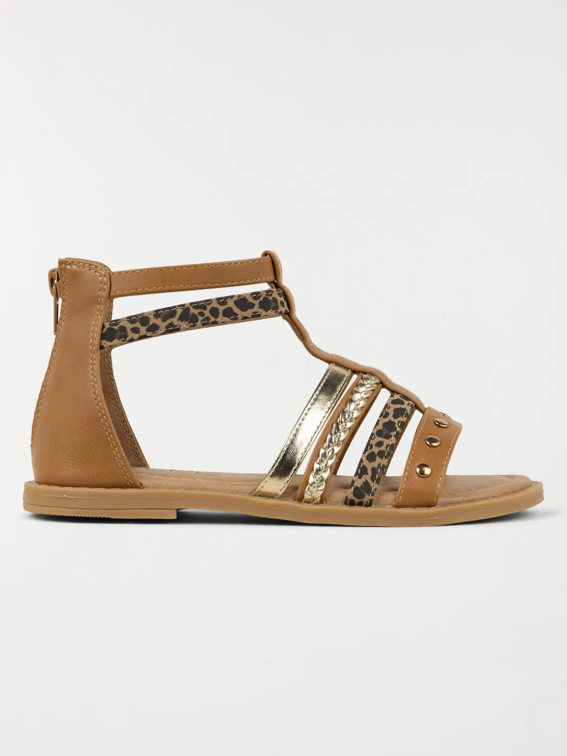 Sandales montantes léopard fille (24-30)