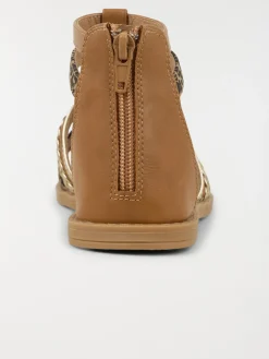 Sandales montantes léopard fille (24-30)