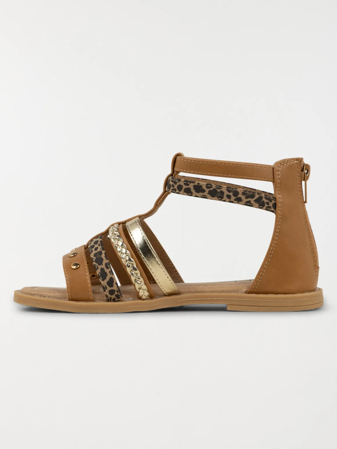 Sandales montantes léopard fille (31-36)