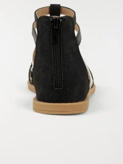 Sandales montantes noires fille (31-36)