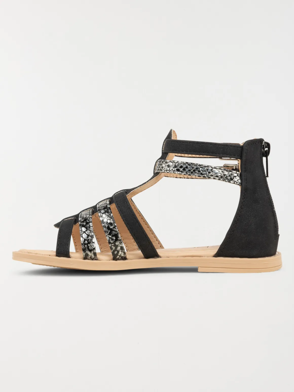 Sandales montantes noires fille (31-37)