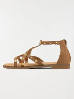 Sandales montantes tan femme (36-41)