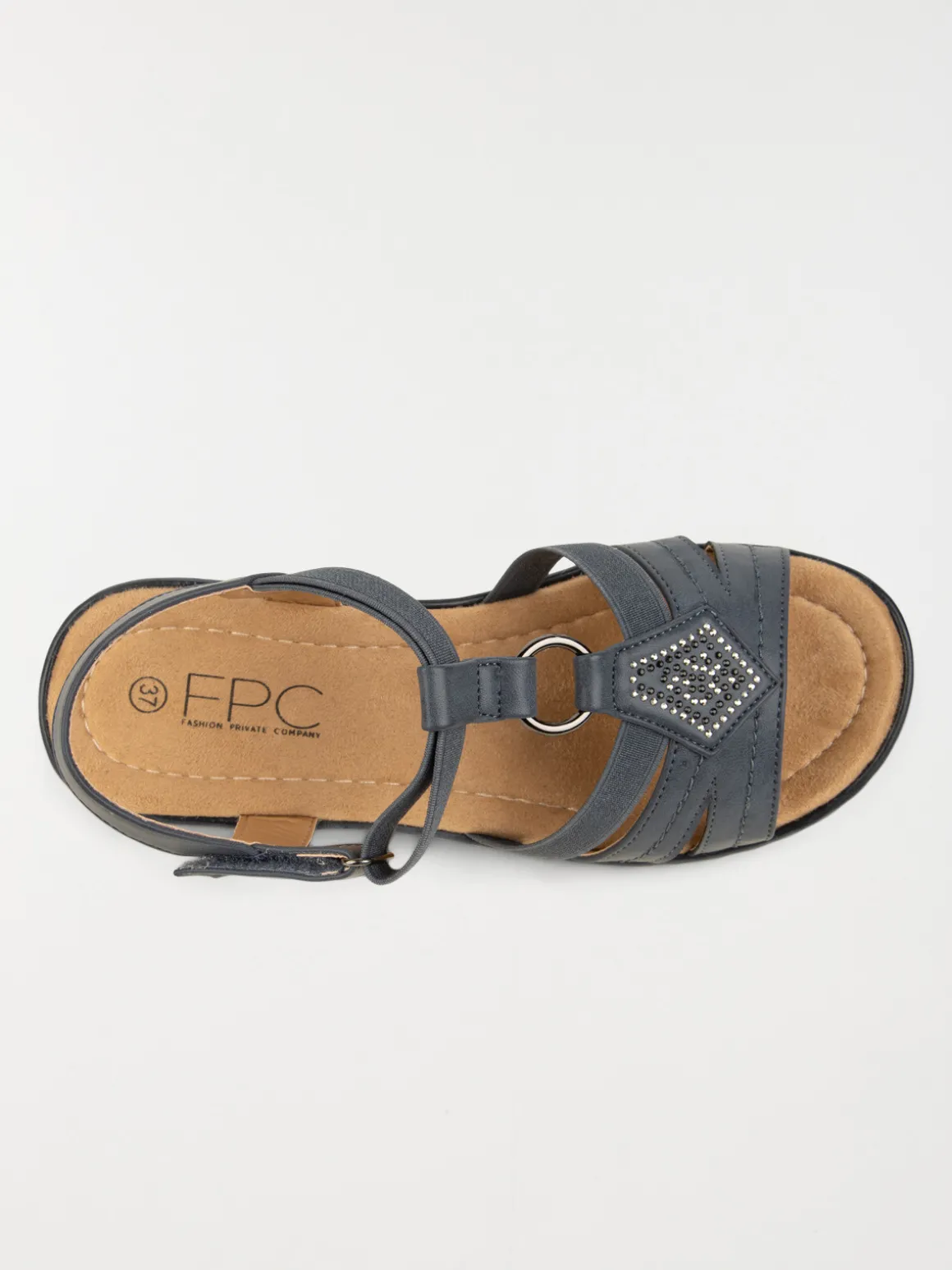 Sandales navy strass femme (37-42)
