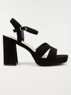 Sandales noires à talon femme (36-41)