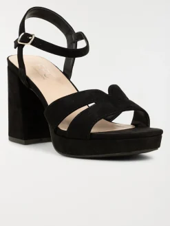 Sandales noires à talon femme (36-41)