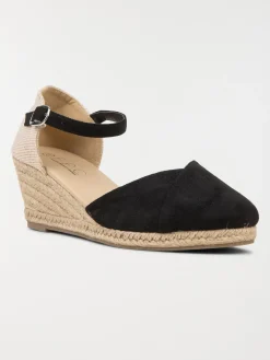Sandales noires compensées femme (36-41)