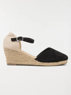 Sandales noires compensées femme (36-41)