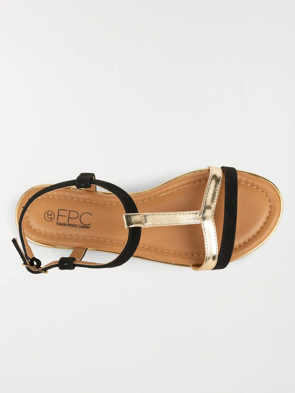 Sandales noires et dorées femme (36-41)