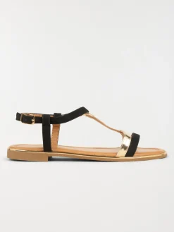 Sandales noires et dorées femme (36-41)