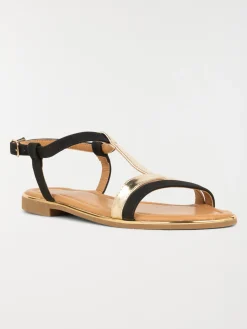 Sandales noires et dorées femme (36-41)