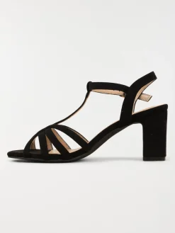 Sandales noires femme à talons (36-41)