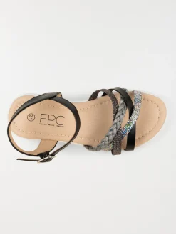 Sandales noires fille plateforme (31-36)